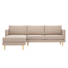 Bellano kulmadivaani 249 cm (3-istuttava) Chenille -verhoilulla - Beige